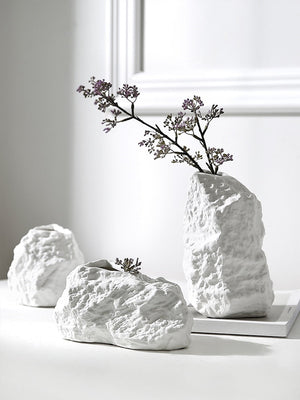 Creative Rockery Ceramic Vase Decoration Living Room Flower Arrangement Dried Flower Decoration Simple Flower acacuss