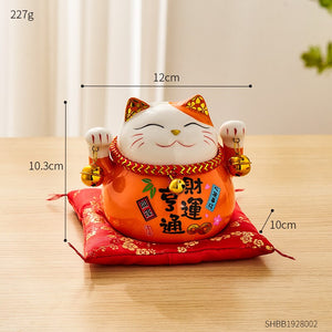Creative Room Ceramic Maneki Neko Piggy Bank Japanese Lucky Cat Feng Shui Home Fortune Money Box Living Room Decoration Gifts acacuss