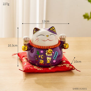 Creative Room Ceramic Maneki Neko Piggy Bank Japanese Lucky Cat Feng Shui Home Fortune Money Box Living Room Decoration Gifts acacuss