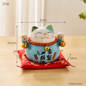 Creative Room Ceramic Maneki Neko Piggy Bank Japanese Lucky Cat Feng Shui Home Fortune Money Box Living Room Decoration Gifts acacuss