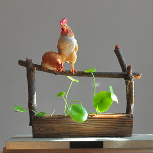 Creative Simulation Animal Decorations For Home Chicken Animal Flowerpot Succulent Plant Balcony Ornament Office Desktop Gifts acacuss