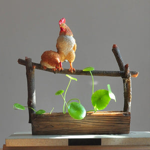 Creative Simulation Animal Decorations For Home Chicken Animal Flowerpot Succulent Plant Balcony Ornament Office Desktop Gifts acacuss