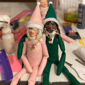 Creative Snoop On A Stoop Christmas Elf Doll Spy On A Bent Christmas Decorations Home Latex Ornaments Elf Doll Gift Toys acacuss