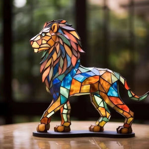 Creative Wildlife Metal Art Base Home Room Table Decorations Shark Lion Whale Animals Style Flat Decorative Alloy Ornaments acacuss