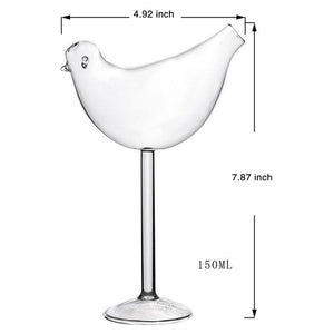 Creative Wine Glass Bird Shaped Cocktail Cup Transparent Goblet Whisky Brandy Glass for Dinner Party Birthday Gift Men Women acacuss