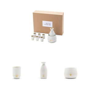 Creative Wine Warmer Set Ceramic Hot Saki Drink Eco-Friendly Sake Set Sake Set and Cups with Warmer Keep Sake Storage Gift Box acacuss