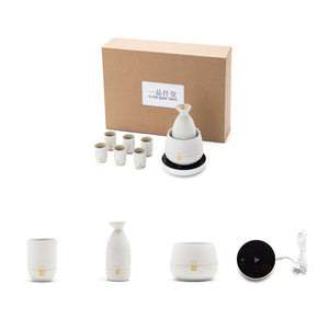 Creative Wine Warmer Set Ceramic Hot Saki Drink Eco-Friendly Sake Set Sake Set and Cups with Warmer Keep Sake Storage Gift Box acacuss