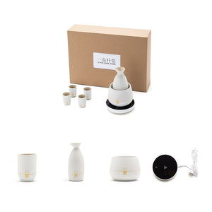 Creative Wine Warmer Set Ceramic Hot Saki Drink Eco-Friendly Sake Set Sake Set and Cups with Warmer Keep Sake Storage Gift Box acacuss