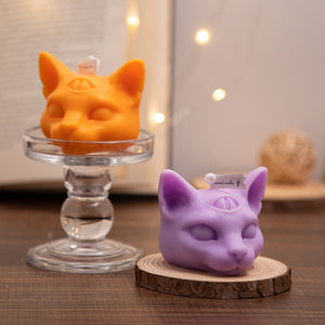 Creative halloween candle three eyes cat scented candles party decorations for events home decor accessories modern decor candle acacuss
