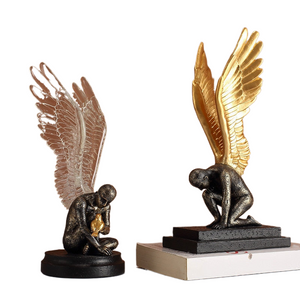 Creative resin figure statue angel Golden wings Golden bird Simulation sculpture Handicraft Home decoration accessories acacuss
