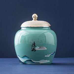 Creativity Ceramics Tea Caddy Large Candy Dried Fruit Storage Tank Portable Sealed Tea Jar Travel Tea Boxes Coffee Canister acacuss