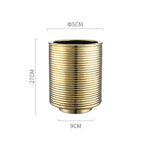 Creativity Gold Silver Screw Geometric Abstract Ceramic Handicraft Ornaments Vases Stripe Nut Home Decoration Flower Arrangement acacuss