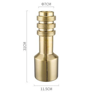 Creativity Gold Silver Screw Geometric Abstract Ceramic Handicraft Ornaments Vases Stripe Nut Home Decoration Flower Arrangement acacuss