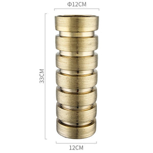 Creativity Gold Silver Screw Geometric Abstract Ceramic Handicraft Ornaments Vases Stripe Nut Home Decoration Flower Arrangement acacuss