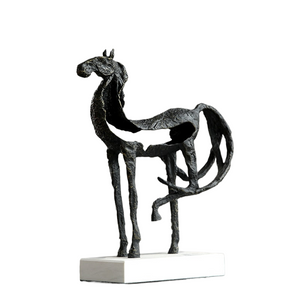 Creativity Metal Horse Handicraft Furnishings Animal Statue Hollow Out Zinc Marble Address Abstract Simulation Animal Decoration acacuss