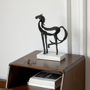 Creativity Metal Horse Handicraft Furnishings Animal Statue Hollow Out Zinc Marble Address Abstract Simulation Animal Decoration acacuss