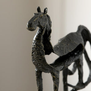 Creativity Metal Horse Handicraft Furnishings Animal Statue Hollow Out Zinc Marble Address Abstract Simulation Animal Decoration acacuss