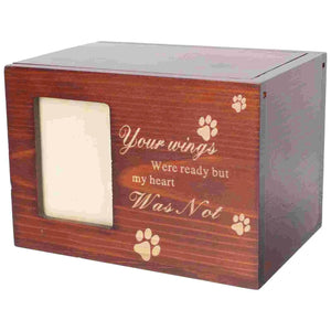 Cremation Urn Pet Cinerary Casket Wood Memorial Box Ashes Keepsake Small Animals Pet Cats Dogs Funeral Supply acacuss