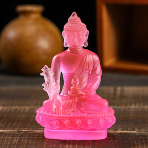 Crystal Buddha Statue Colorful Glazed Buddha Statues High-End Home Decoration Accessories Feng Shui Ornaments CHN Buddha Statue acacuss