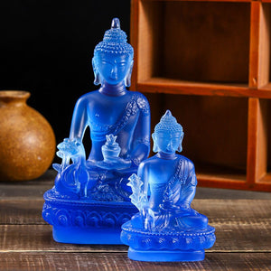 Crystal Buddha Statue Colorful Glazed Buddha Statues High-End Home Decoration Accessories Feng Shui Ornaments CHN Buddha Statue acacuss
