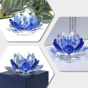Crystal Lotus Flower Crafts Glass Paperweight Home Decoration Ornaments Figurines Home Wedding Party Decor Gifts Souvenir acacuss