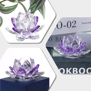 Crystal Lotus Flower Crafts Glass Paperweight Home Decoration Ornaments Figurines Home Wedding Party Decor Gifts Souvenir acacuss