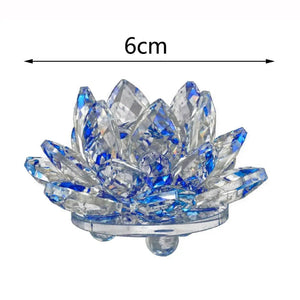 Crystal Lotus Flower Figurine Home Wedding Decoration Glass Craft Collection Paperweight Office Table Ornaments Souvenir Gifts acacuss