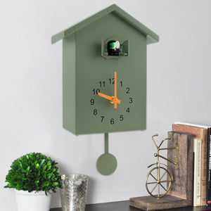 Cuckoo Clock Cuckoo Sound Clock with Pendulum Delicate Cuckoo Clock Bird Battery Powered Cuckoo Wall Clock for Living Room Decor acacuss