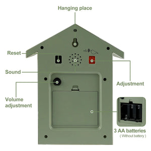 Cuckoo Clock with Chimer Cuckoo Sound Clocks with Pendulum Bird House Battery Powered Home Living Room Kitchen Wall Decoration acacuss