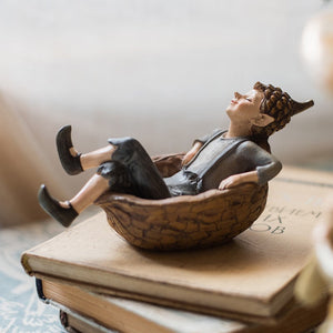 Cute Cartoon Fantasy Forest Elf Resin Craft Ornament, Living Room TV Cabinet Bedroom Balcony Garden Desktop Home Decoration Gift acacuss