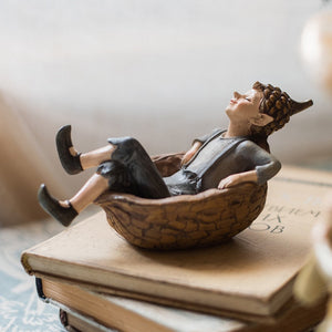Cute Cartoon Fantasy Forest Elf Resin Craft Ornament, Living Room TV Cabinet Bedroom Balcony Garden Desktop Home Decoration Gift acacuss