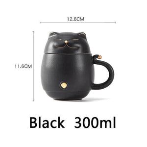 Cute Cat Tea mug Ceramic with Infuser acacuss