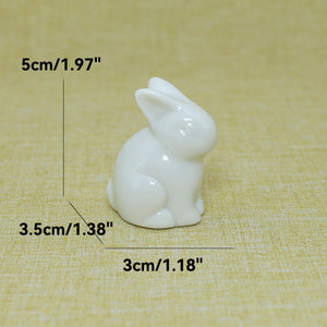 Cute Ceramics Rabbit Figurines Kawaii Hare Bunny Garden House Animal Ornaments Easter Home Room Decoration Hand Painting Embryo acacuss
