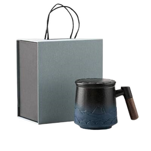 Cute Deer Ceramic Tea Mug with Infuser and Lid Coffee Mug with Strainer and Wooden Handle 430ml Ceramic tea separation cup with lid acacuss