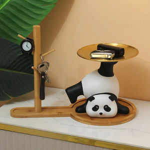 Cute Panda Entrance Closet Key Storage Ornaments Standing Living Room Shoe Cabinet Home Decorations Movable Gifts Home Decor acacuss