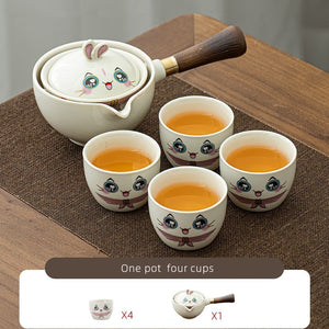 Cute Pet Glass Ceramic Chinese Kung Fu Tea set Travel Tea Set Teaware Sets Teapot For Tea Teapot Tea Cup Set Tea Maker Infuser acacuss