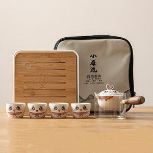 Cute Pet Glass Ceramic Chinese Kung Fu Tea set Travel Tea Set Teaware Sets Teapot For Tea Teapot Tea Cup Set Tea Maker Infuser acacuss