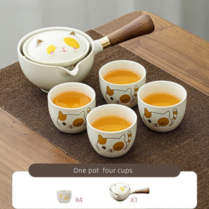Cute Pet Glass Ceramic Chinese Kung Fu Tea set Travel Tea Set Teaware Sets Teapot For Tea Teapot Tea Cup Set Tea Maker Infuser acacuss