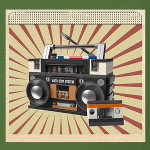 DIY Retro Electrical Appliances Furniture TV Computer Tape Walkman Game Consoles Radio Building Blocks Model Bricks Sets Toys acacuss