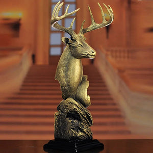 Decorative Copper Deer Head Statue or Deer Head Sculpture for Rustic Lodge or Hunting Cabin Decor Wildlife As Gifts for Hunters acacuss