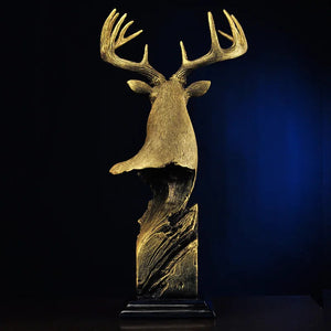 Decorative Copper Deer Head Statue or Deer Head Sculpture for Rustic Lodge or Hunting Cabin Decor Wildlife As Gifts for Hunters acacuss