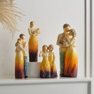 Decorative Family Theme Figurines Home Decoration Crafts Abstract People Sculptures European Style Living Room Desk Accessories acacuss