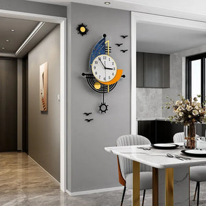 Decorative Wall Clock Navigation Sailboat Creative Design Clock Interior Watch Decoration Living Room Background Wall Decor acacuss