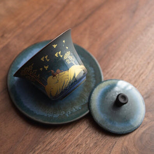 Deer Ceramic Gaiwan Home Retro Ceramic Kiln Turned Into Tea Bowl acacuss