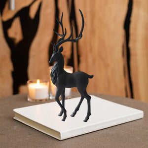 Deer Decoration Black Reindeer Ornaments for Shelf Living Room Craft Furnishings Elk Reindeer Ornaments Sculptures Home Decor acacuss