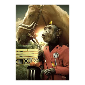 Deer Rabbit Gorilla jazz monkey Cat smoking Canvas painting Animal Posters and Prints Modern Wall Art Picture for Bathroom Decor acacuss