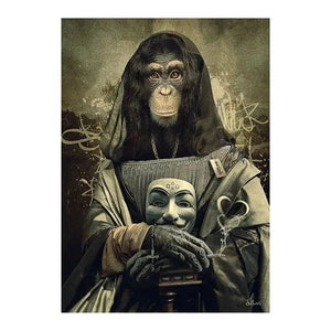 Deer Rabbit Gorilla jazz monkey Cat smoking Canvas painting Animal Posters and Prints Modern Wall Art Picture for Bathroom Decor acacuss