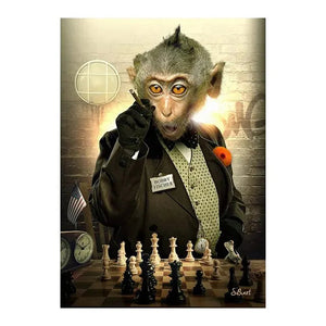 Deer Rabbit Gorilla jazz monkey Cat smoking Canvas painting Animal Posters and Prints Modern Wall Art Picture for Bathroom Decor acacuss