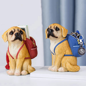 Desktop Pen Holder Desk Office Storage Organizer Pen Holders Desk Accessories Resin Statue Home Decor Sculpture Border Dog Bag acacuss