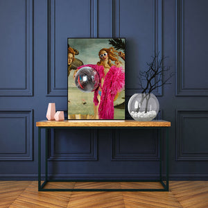 Disco Venus Botticelli's Venus Poster Altered Art Colorful Minimalist Wall Art Eclectic Fun Print Modern Living Room Home Decor acacuss